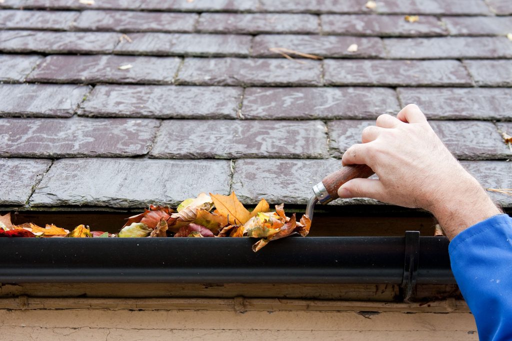 cleaning gutters